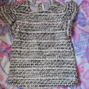 Janie and Jack Pink and Black Tweed Dress